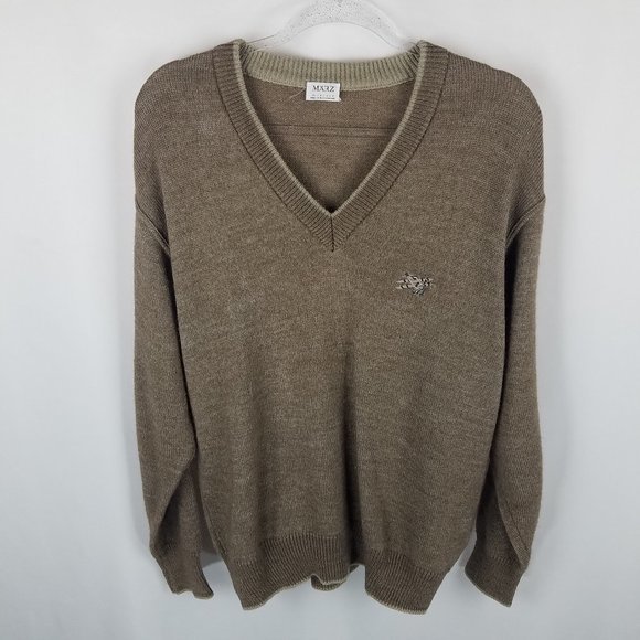 Marz Munchen sweater wool blend tan vee 50/M/US40 - Picture 1 of 8